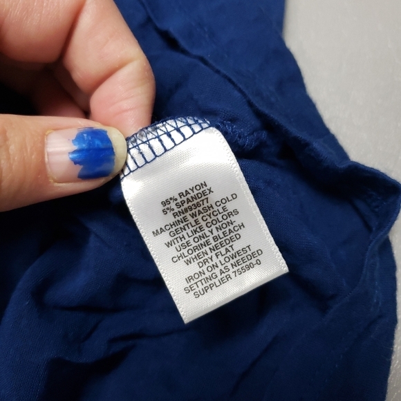 boutique navy blue cold shoulder scoop neck shirt women's plus size 2X - Picture 6 of 9